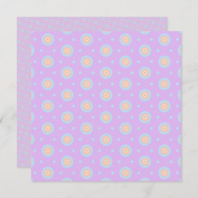 Convite Papel para Padrões Arco-Íris Geométricos Imprimíve (Frente/Verso)