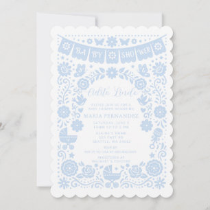 Convite Papel Picado Azul Cielito Lindo Menino Chá de Bebê