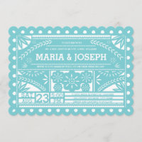 Papel Picado Azul De Casamento