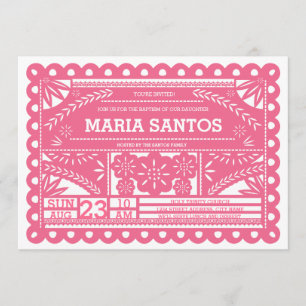 Convite Papel Picado Baptism