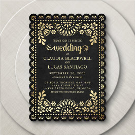 Convite Papel Picado Black Wedding