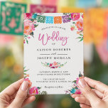 Convite Papel Picado Bloom Flói Estilo Casamento Mexicano<br><div class="desc">Crie seu convite perfeito com este modelo pré-projetado, você pode personalizá-lo facilmente para ser exclusivamente seu. Para mais personalização, clique no link "personalizar mais" e use nossa ferramenta de design fácil de usar para modificar este modelo. Se você preferir papéis mais espessos / Término da Matriz, talvez considere escolher o...</div>