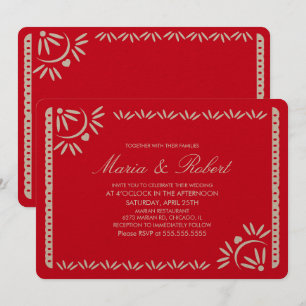 Convite Papel Picado Botânico Mexicano Casamento Kraft Ver