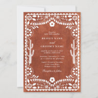 Papel Picado Casamento Mexicano Marrom Terracota C
