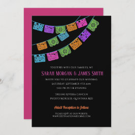 Convite Papel Picado Destination Wedding Fiesta