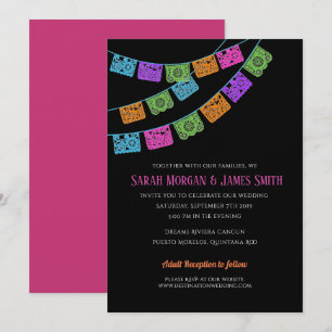 Convite Papel Picado Destination Wedding Fiesta