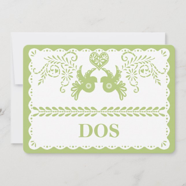 Convite Papel Picado dos dois números de tabela Dourada Fi (Frente)