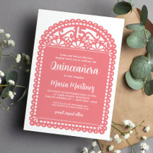 Papel Picado Inspira Quinceanera Rosa, Aniversário