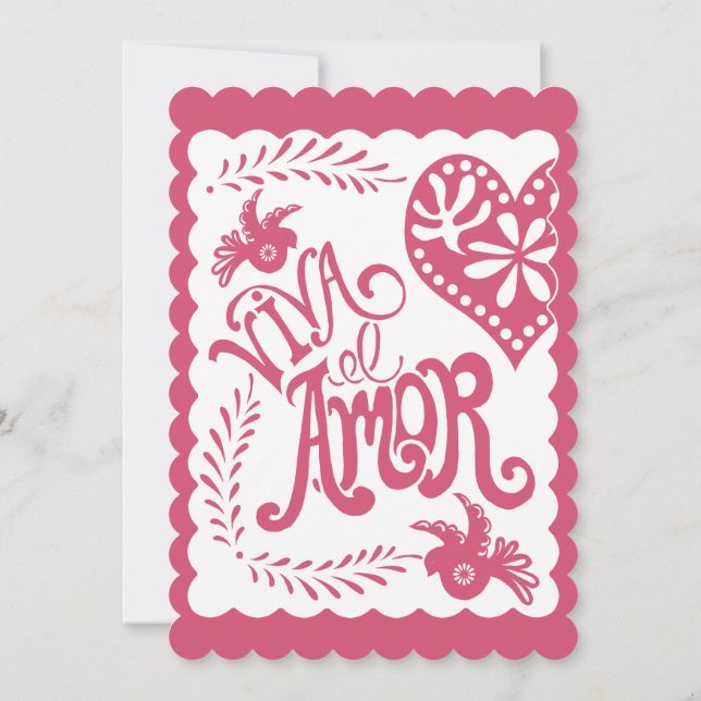 Convite Papel Picado Mexicano Fiesta Weding Banner Theme (Verso)