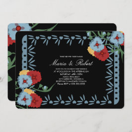 Convite Papel Picado Mexicano Florals Fiesta