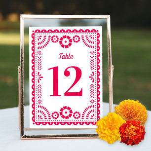 Convite Papel Picado Papel Picado Número da Mesa