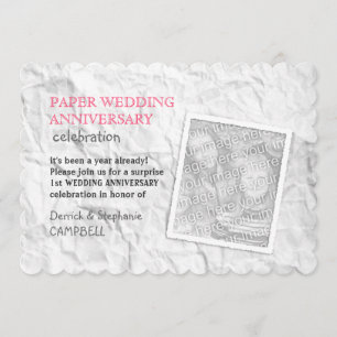 Convite Papel Rabiscado Aniversário de 1º Casamento