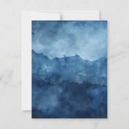 Convite Papel Scrapbook de Tinta Distorcida em Fundo Azul