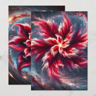 Convite Papel Scrapbook Galaxy Poinsettia Imprimível