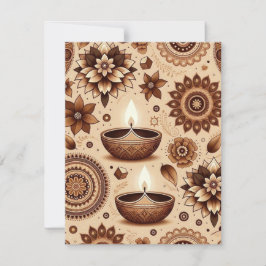 Convite Papel Scrapbook Imprimível em Bronze e Diwali Dour