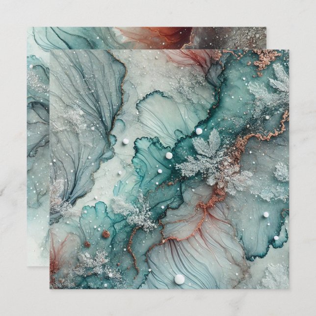 Convite Papel Scrapbook para álcool de queda gelada (Frente/Verso)