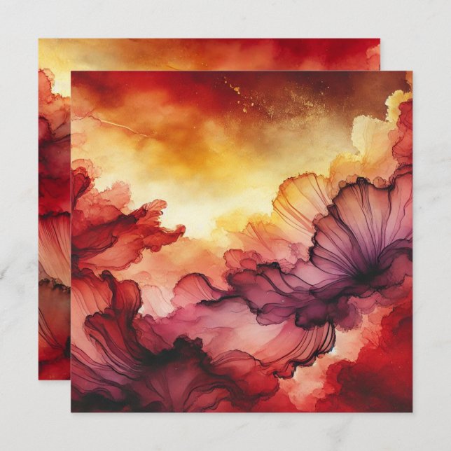 Convite Papel Scrapbook para álcool sunset de queda impres (Frente/Verso)