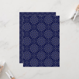 Convite Papel Scrapbook para Azulejo de inverno azul impri