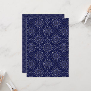 Convite Papel Scrapbook para Azulejo de inverno azul impri
