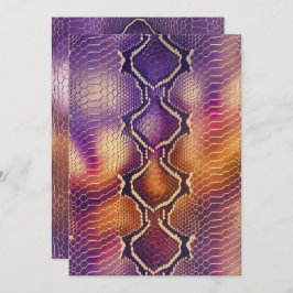 Convite Papel Scrapbook para Cobra roxo e Dourado para imp