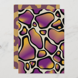 Convite Papel Scrapbook para Impressão de Vaca Roxo e Dour