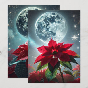 Convite Papel Scrapbook para Poinsettia do Luar Imprimível