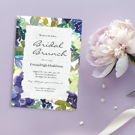 Convite Papel Torn Purple Floral Aquarelas Bridal Brunt