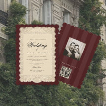Papel Vintage em Renda Bordeaux Casamento