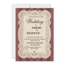 Papel Vintage em Renda Burgundy Casamento/GRADUAÇÃ