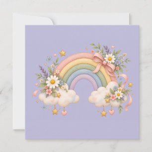 Convite Papelaria Arco-íris Pastel