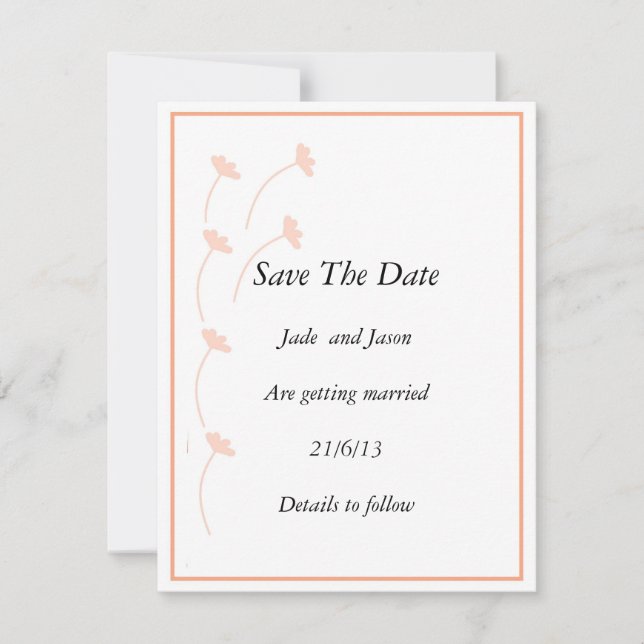 Convite Papelaria clássica para casamento Save The Date (Frente)