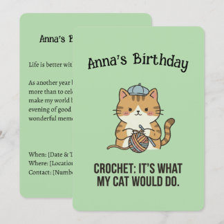 Convite Papelaria de Aniversário de Gato de Chapéu Azul Ad