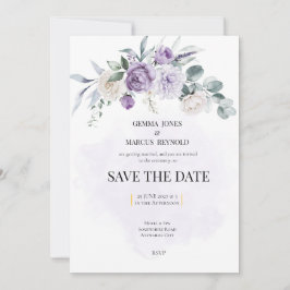 Convite Papelaria de casamento Lilac Infusion Save the Dat