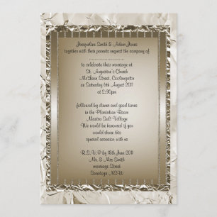 Convite Papelaria de casamento metálica bronze elegante co