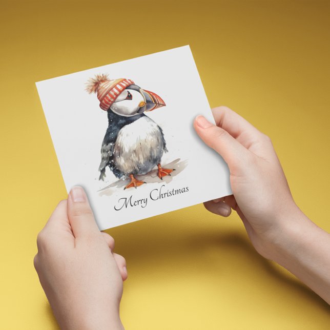 Convite Papelaria de Festa de Natal do Puffin Alegre (Criador carregado)