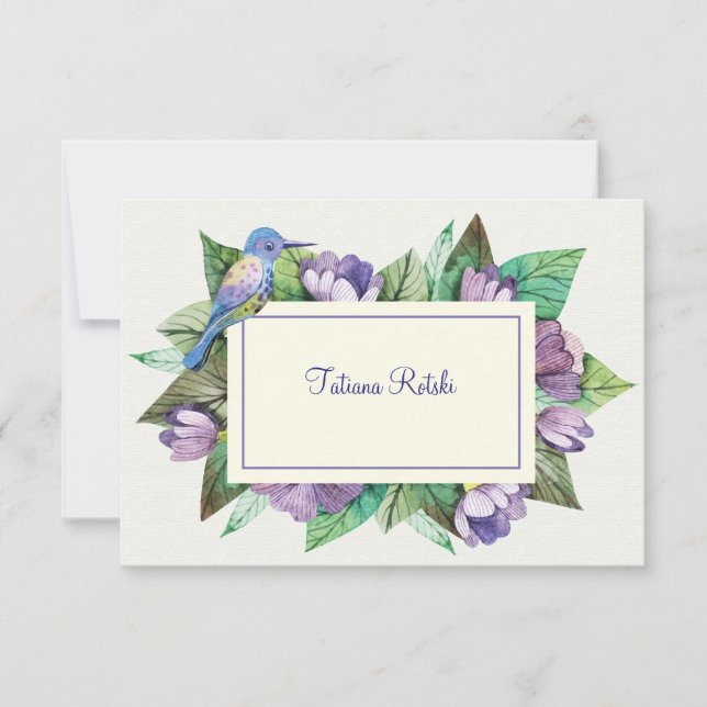 Convite Papelaria Personalizada Lavanda Azul (Frente)