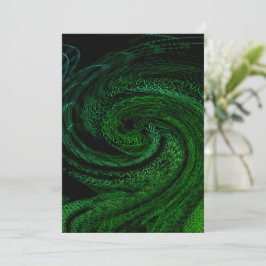 Convite Papelaria Verde Abstrata