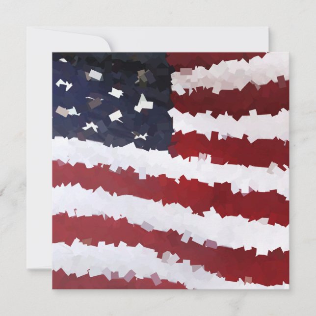 Convite Paper Mache American Flag (Frente)