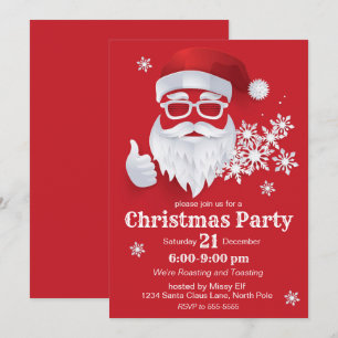 Convite Papercut para o Natal Vermelho