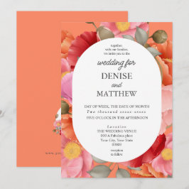 Convite Papoila em Aquarela sobre Flor do Deserto Rosa