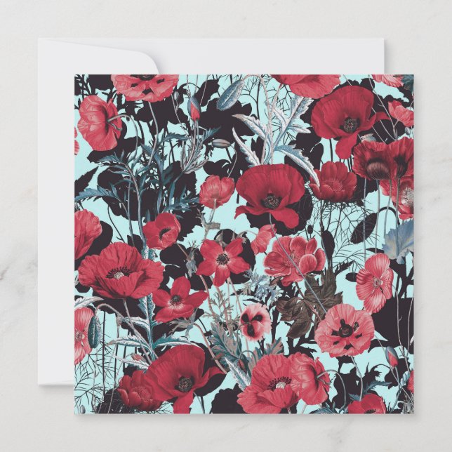 Convite Papoila Floral (Verso)