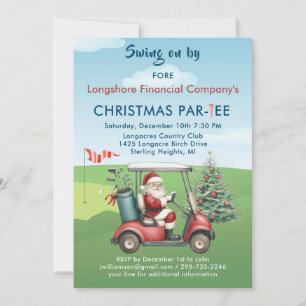 Convite Par-Tee do Tema do Golfe de Natal Comercial