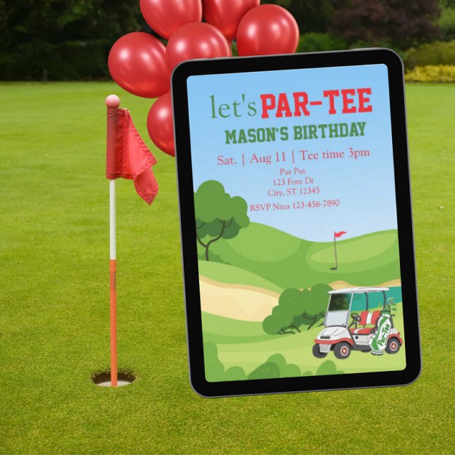 Convite PAR-TEE, golf birthday (Criador carregado)