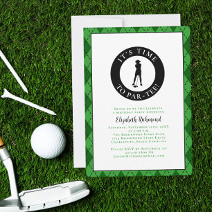 Convite Par Tee Golfer Humor Divertido Aniversário Festa P