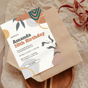 Convite para 10 de aniversário do Botanical Retro