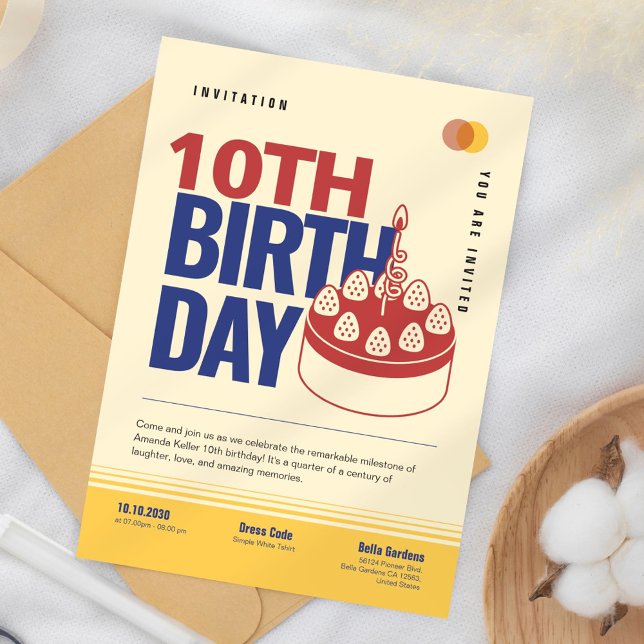 Convite para 10 de aniversário retrorreflector Bol (Criador carregado)