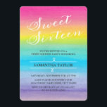 Convite para 16 Festas do Rainbow Sweet Watercolor<br><div class="desc">Convite para 16 Festas do Rainbow Sweet Watercolor</div>