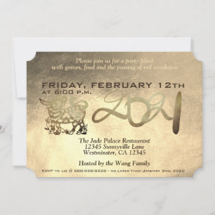 Convite para 2021 para Ox Metálica Chinesa Lunar