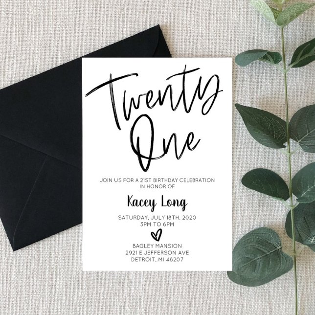 Convite para 21 aniversário de 21 anos (Criador carregado)