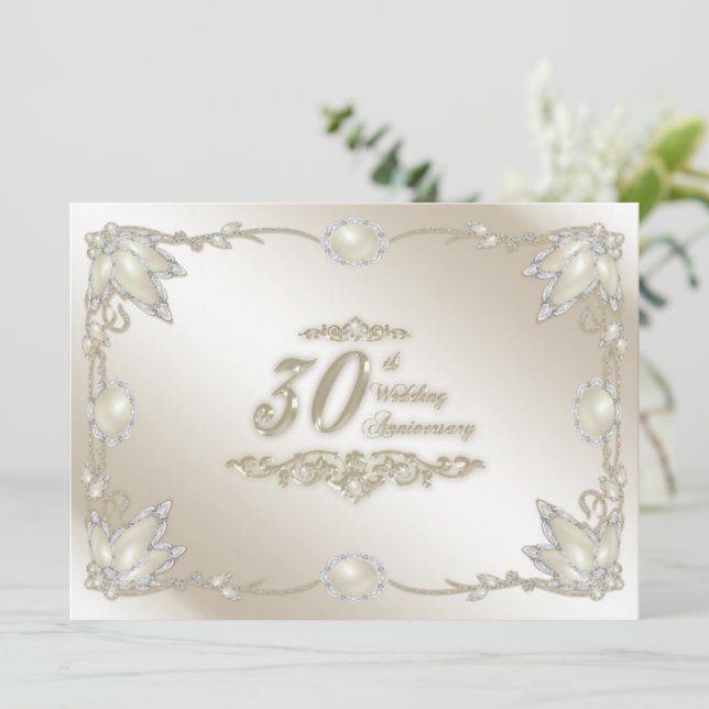 Convite para 30º Aniversário de Casamento (Em pé/Frente)